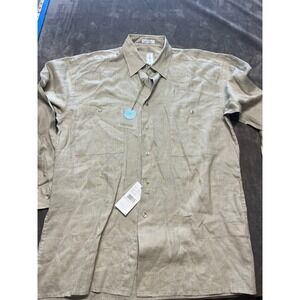 Burma BIbas Linen Menswear Shirt Button Up Long Sleeve‎ Medium NEW